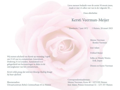 Kersti Veerman overleden Kersti Veerman overleden